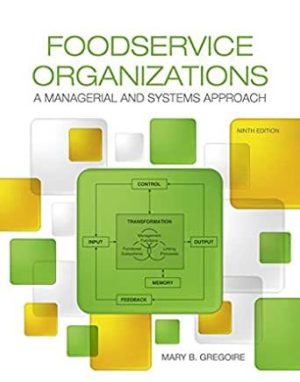 Foodservice Organizations A Managerial and Systems Approach 9th Edition PDF EPUB EBOOK