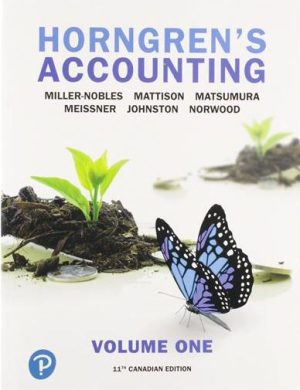 Horngren’s Accounting Volume 2 Eleventh Canadian Edition, ISBN-13: 978-0134790107