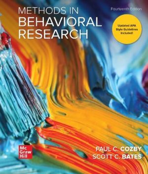 Methods in Behavioral Research 14th Edition Paul Cozby, ISBN-13: 978-1260205589