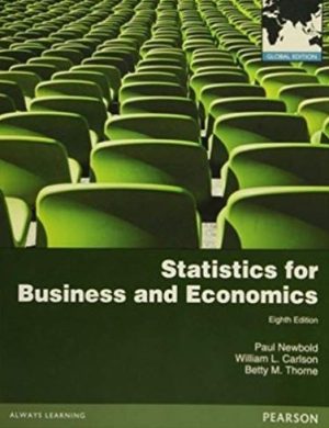 Statistics for Business and Economics 8th GLOBAL Edition, ISBN-13: 978-0273767060